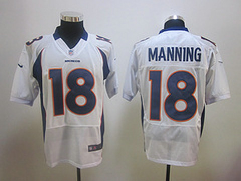 Nike Denver Broncos 18 Manning NFL Elite Jersey in White
